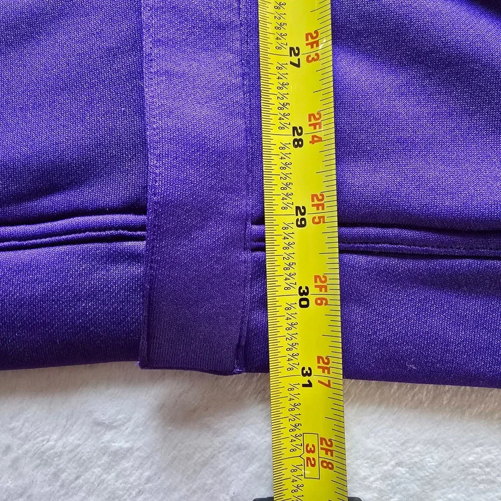 Adidas Golf Climalite Mens 2XL Purple Striped Full Zip‎ Pullover Jacket NG Logo